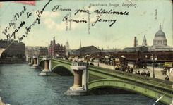 VINTAGE POSTCARD London Blackfriars Bridge