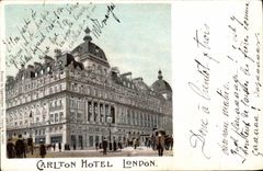 VINTAGE POSTCARD London Carlton Hotel