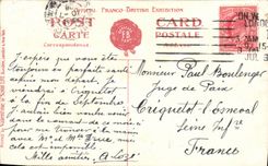 VINTAGE POSTCARD London In Runs off Honor Franco British exhibition 1908