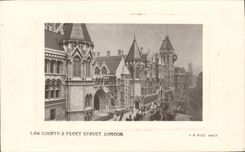 VINTAGE POSTCARD London Law Street Courts