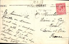 VINTAGE POSTCARD London Victoria Embankmemt Boat