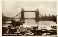 VINTAGE POSTCARD London The Pool Tower Bridge