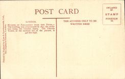 VINTAGE POSTCARD London Houses Off Parliament From to rivet Barges Boats