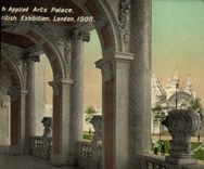 VINTAGE POSTCARD London Colonnade British Applied Arts de luxe hotel Free British exhibition 1908