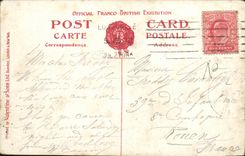 VINTAGE POSTCARD London Colonnade British Applied Arts de luxe hotel Free British exhibition 1908