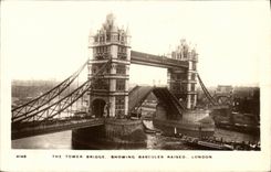 VINTAGE POSTCARD The Tower Bridge Showing Rockers Raised London