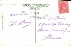 VINTAGE POSTCARD London Trafaigar Public garden