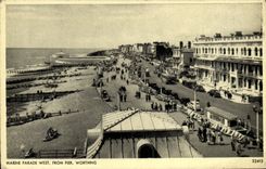 VINTAGE POSTCARD Marne Parades West From Pier Worthing