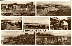 VINTAGE POSTCARD Broadstairs Viking ship Harbor Dumpton Gap Victoria parades