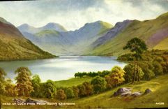 VINTAGE POSTCARD Head off Log Fyne from Above Cairndow