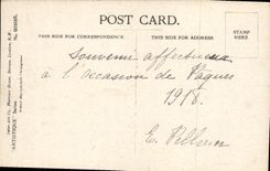 VINTAGE POSTCARD Peaceful Happy Easter Easter