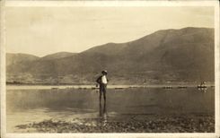 Postal photo hombre con la playa