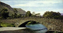 VINTAGE POSTCARD Barn Bridge Borrowdale Cumberland