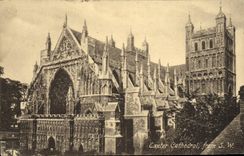 VINTAGE POSTCARD Exeter Cathedral from S W