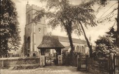 VINTAGE POSTCARD Reigate Parish Church Lychgate