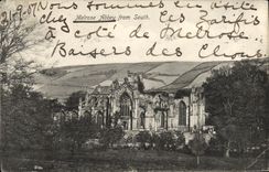 VINTAGE POSTCARD Melrose Abbey from South