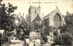 VINTAGE POSTCARD Folkestone Parish Church