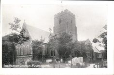 VINTAGE POSTCARD The Parish Church Folkestone