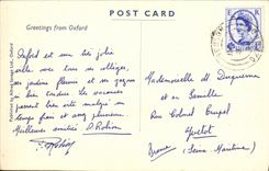 St Maria S Oxford de Oxford de la universidad de Magdalen de la POSTAL de la VENDIMIA