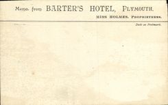 CPA Memo from Barter s Hotel Plymouth