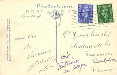 Saludo de la POSTAL de la VENDIMIA de Statford uno Avon la cabana conmemorativa de Ana Hathaway del teatro de Shakespear