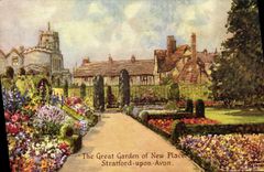CPA The Great Garden of New Palace Statford on Avon