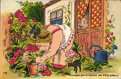 CPA Bouscules pas la legume ma p tite Adele Chat