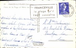 CPM Franceville Plage Place de la Plage et Hotel Des Pins