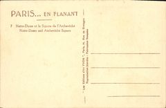 Iglesia Notre Dame de Paris de la POSTAL de la VENDIMIA y el jardin público del palacio de L arzobispo