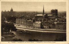 VINTAGE POSTCARD Paris Church Notre Dame View On