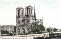 VINTAGE POSTCARD Paris Cheap Notre Dame Church
