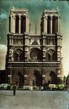 CPA Paris Eglise Notre Dame Facade de la Cathedrale