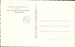 CPA Paris Eglise Notre Dame Facade de la Cathedrale