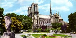 MODERN CARD Paris Church Notre Dame Frontage
