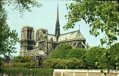 VINTAGE POSTCARD Paris Church Notre Dame Cathedral