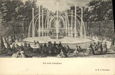 POSTAL Versalles de la VENDIMIA tres fuentes