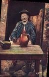 VINTAGE POSTCARD Our Picturesque Normandy At cider which m likes Folklore Costume
