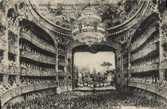 VINTAGE POSTCARD Paris Interieur of L Operated the Big room