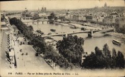 CPA Paris Vue sur le Seine Prise du Pavillon de Flore