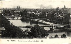 CPA Paris Panorama sur la Seine et la Cite