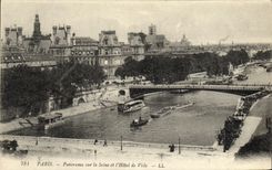 CPA Paris Panorama sur la Seine et l Hotel de Ville