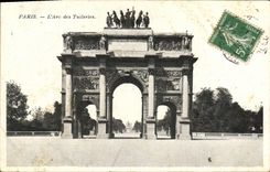 VINTAGE POSTCARD Paris L Arc of Tileries