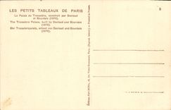 POSTAL Paris de la VENDIMIA el paladar de Trocadero construido por Davioud y Bourdais