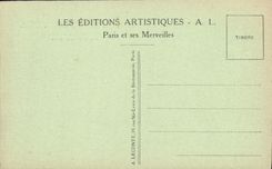 VINTAGE POSTCARD Paris the Eiffel Tower and gardens of the Champ de Mars