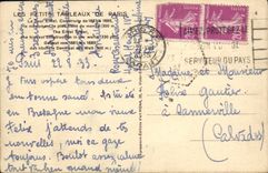 VINTAGE POSTCARD Small Tables of Paris the Tower Eiffel Elephant