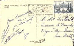 VINTAGE POSTCARD Happy New Year the Alps in winter