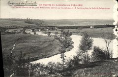 VINTAGE POSTCARD the War in Lorraine in 1914 1915 the bridge of the railroad close REhainviller Drill of Sainte Anne
