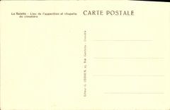 VINTAGE POSTCARD Salette Place of L appearance and vault of the cemetery