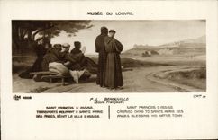 VINTAGE POSTCARD Museum of Louvre F L Holy Benouville Francois D Sitted