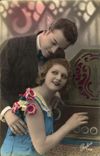 VINTAGE POSTCARD Couples Fantasy Woman